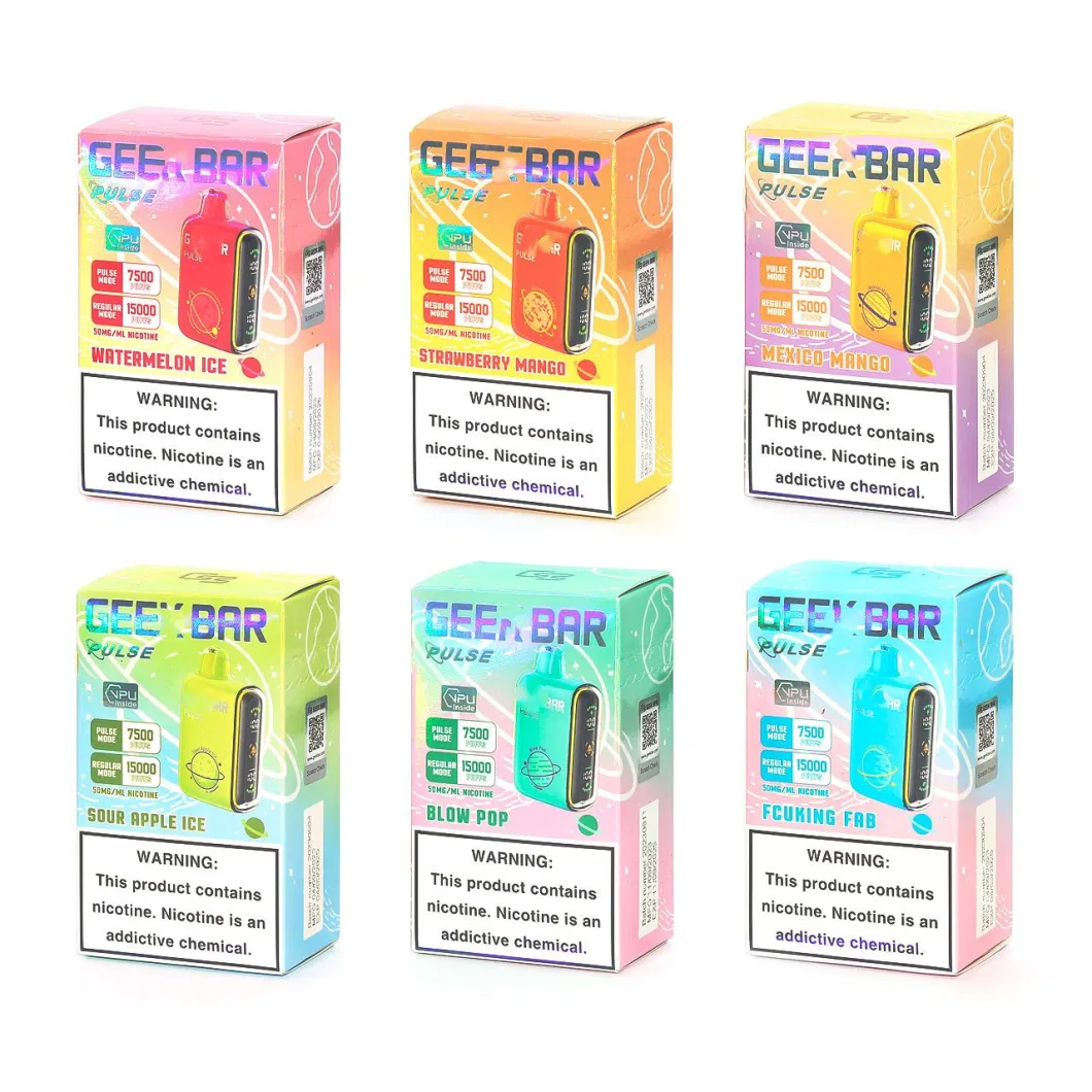 Wholesale Geek Vape Pen 7500/1500puffs Bar E Cigarette Fruit Flavor Disposable Vape LED Display Indicates Battery 15000 E Cigarettes Vaporizer Vaper Bar