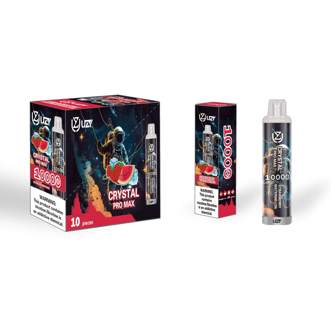 Original Uzy Crystal Vape PRO Max Vape 10000 Puffs Disposable E Cigarettes 1.2ohm Mesh Coil 16ml Pod Battery Rechargeable