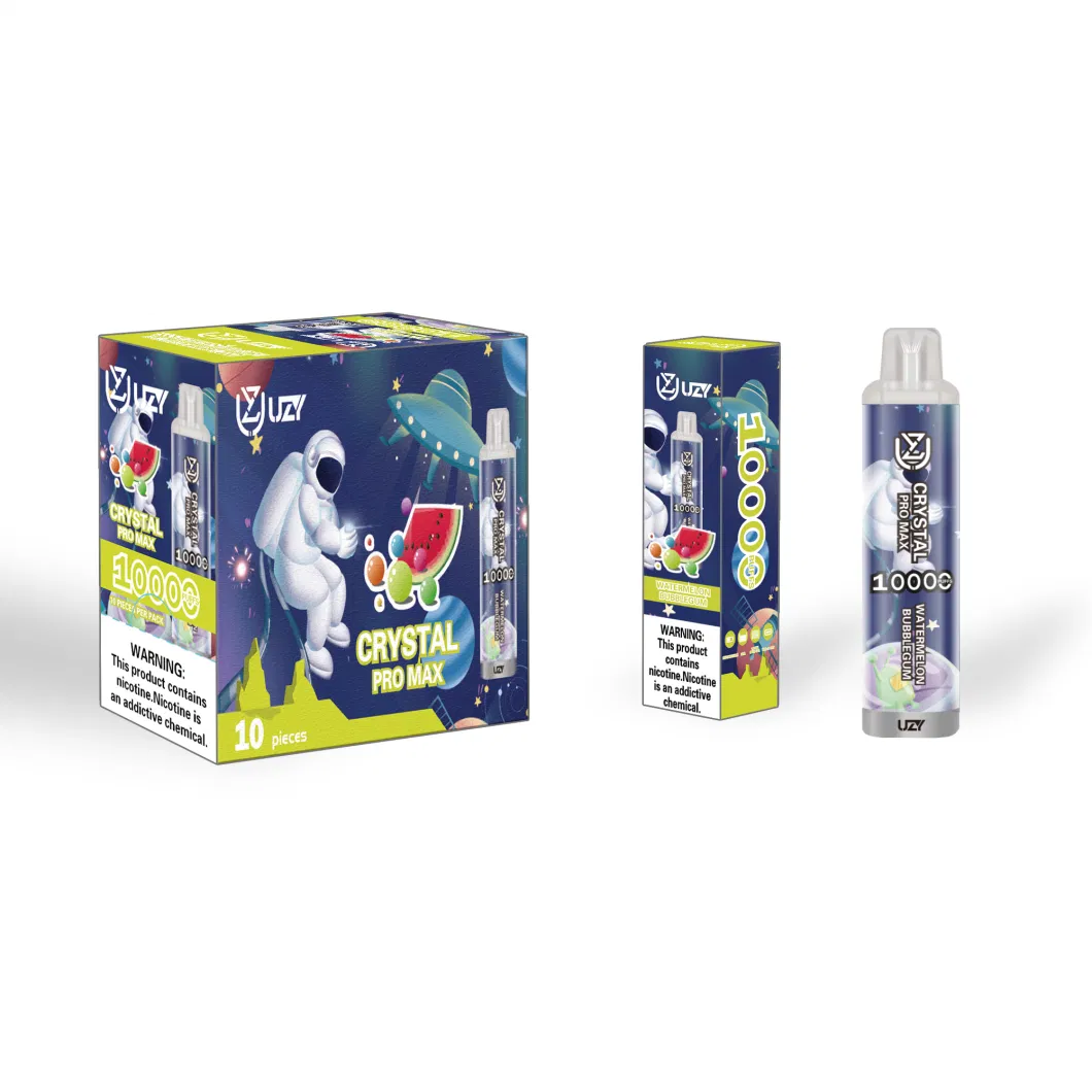 Original Uzy Crystal Vape PRO Max Vape 10000 Puffs Disposable E Cigarettes 1.2ohm Mesh Coil 16ml Pod Battery Rechargeable