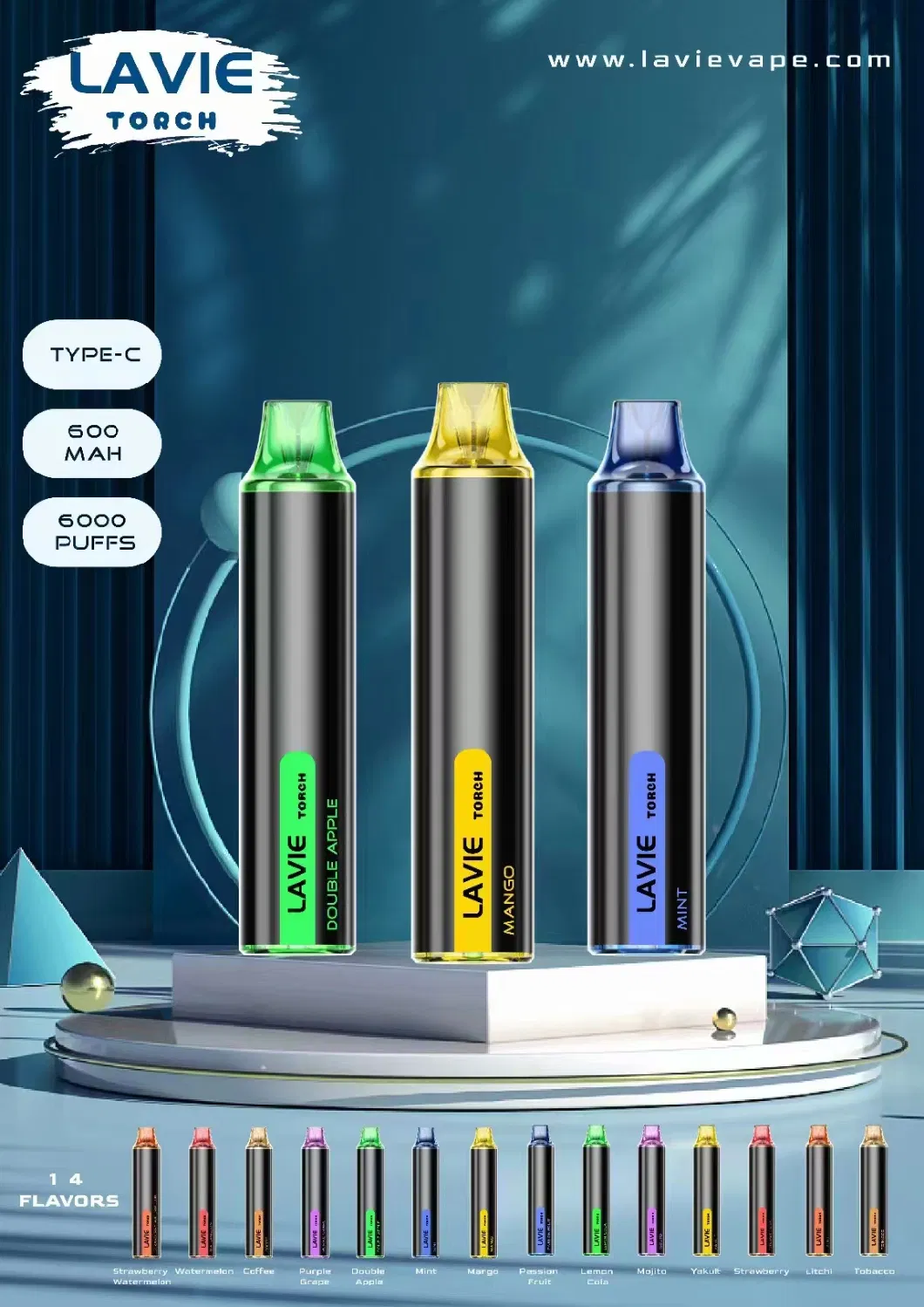 Lavie Torch Disposable Vape 6000puffs with 12 Flavors