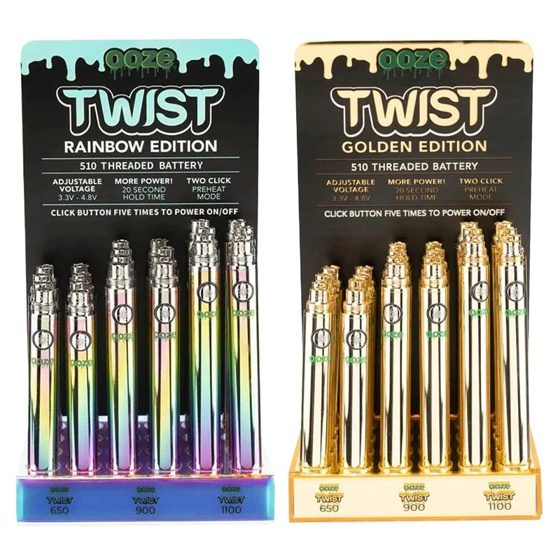 Ooze Twist Rainbow Edition 510 Threaded Battery 650mAh 900mAh 1100mAh Battery