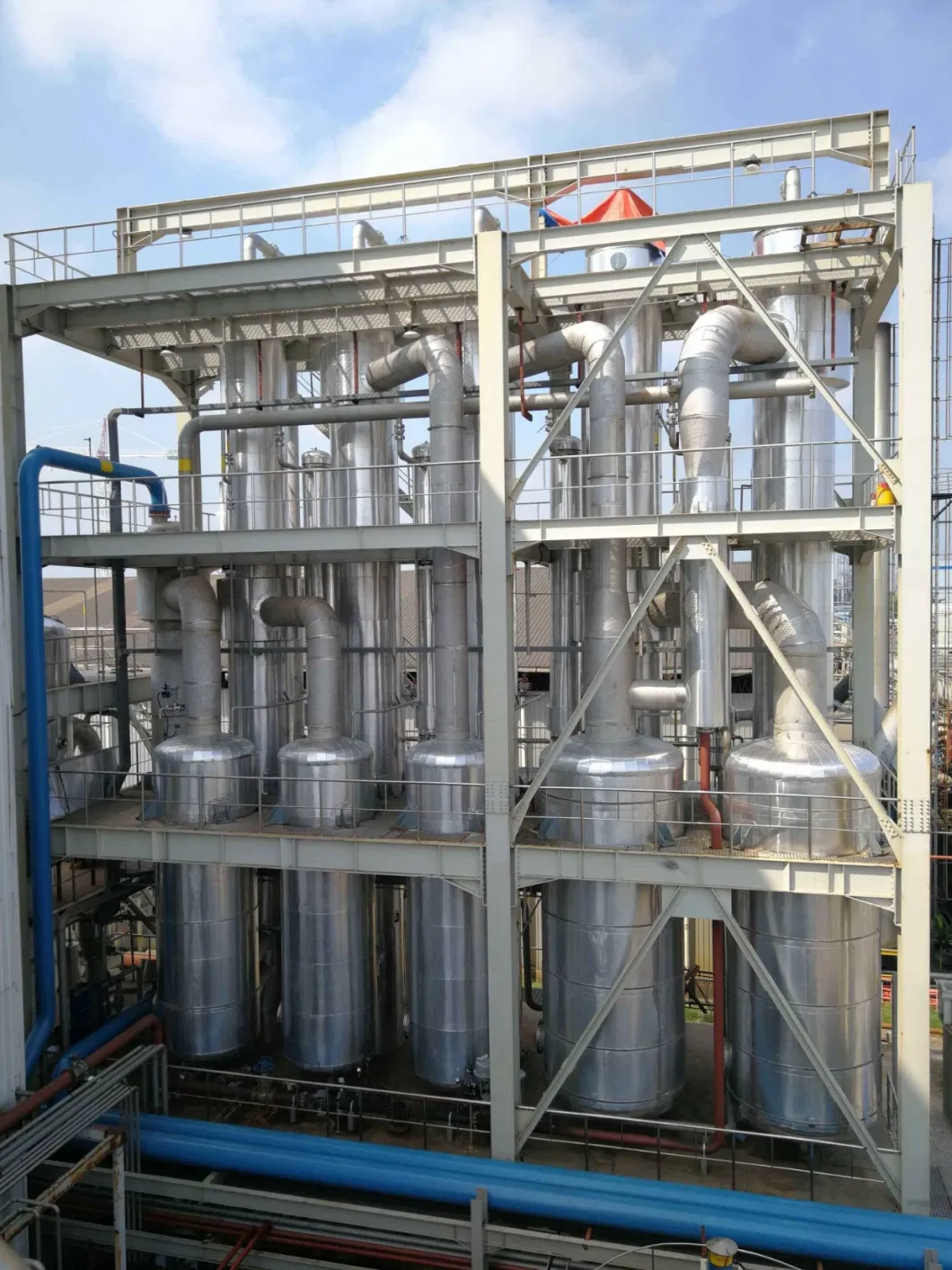 Three Effect Vacuum Falling Film Mvr Evaporator for Wastewater Treatment Multi Effect