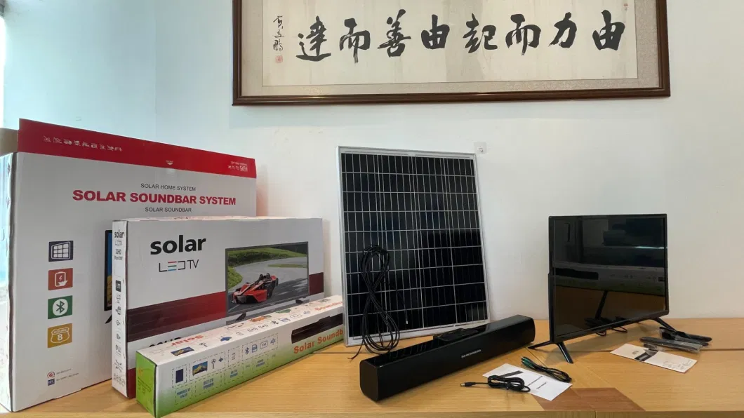 Pcv Solar Soundbar TV System Solar off-Grid System Portable Power Station for TV+Fan+Lights with USB Phone Charging Interface