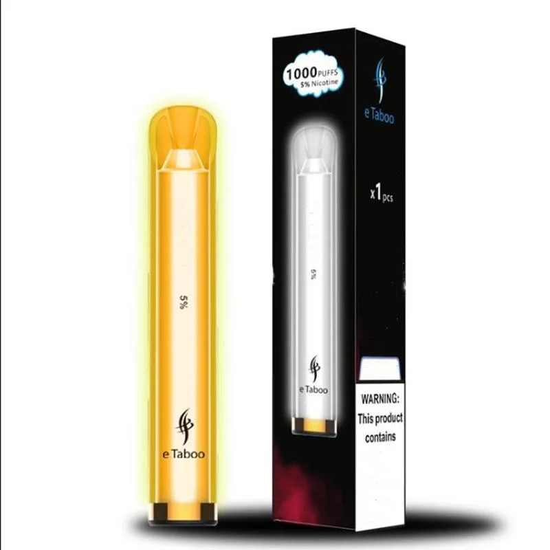 Disposable Vape Pen E-Taboo RGB 1000puffs Light Glowing Vape Pod Device Vs Puff Plus Electronic Cigarette