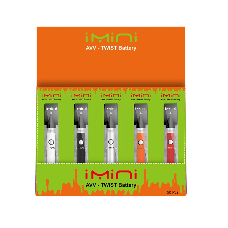 Authentic Imini Avv/AVB 380mAh Variable Voltage Preheating Battery E Cigarette 510 Thread for Thick Oil Vape Cartridges 3.3-4.8V for Vapor in Display Box Vapour