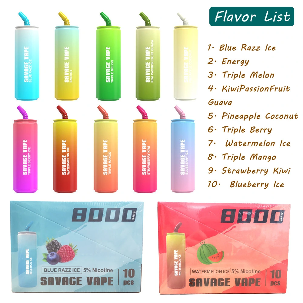 Savage Cola Bottle 8000 Puffs E Cigarette Disposable Vape Pen Vaporizer 650mAh 20ml Prefilled Pods Vapes Cartridge Vs Air Bar Max