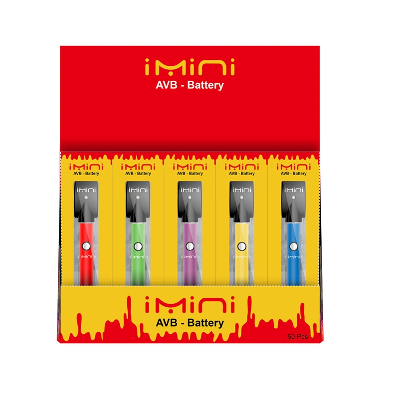 Imini 380mAh Vape Button Battery Adjustable Variable Voltage Preheat Function Vaporizer 510 Battery with Display Box