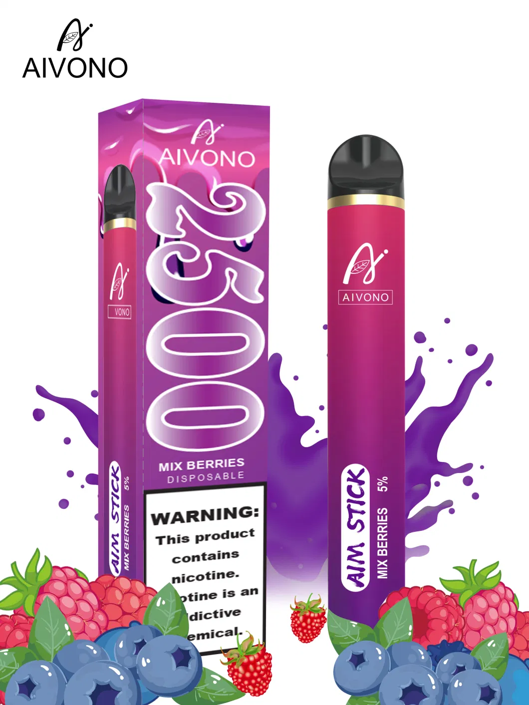 Aivono Disposable Vape Pen Aim Stick 2500puffs 16flavors Vs Bang XXL /Disposable E-Cigarette OEM