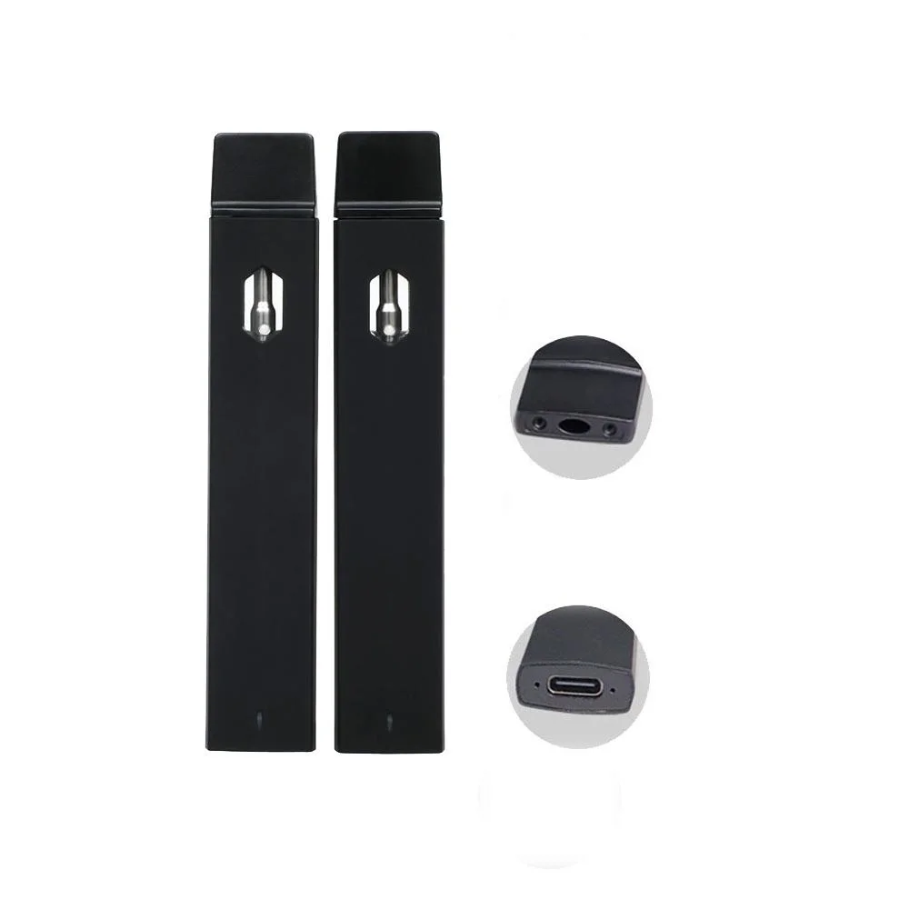 Factory Price Wholesale Rhy D011 Empty Thick Oil Disposable Vape Pen 1ml Capacity with Type-C Chargeable Port No Leaking