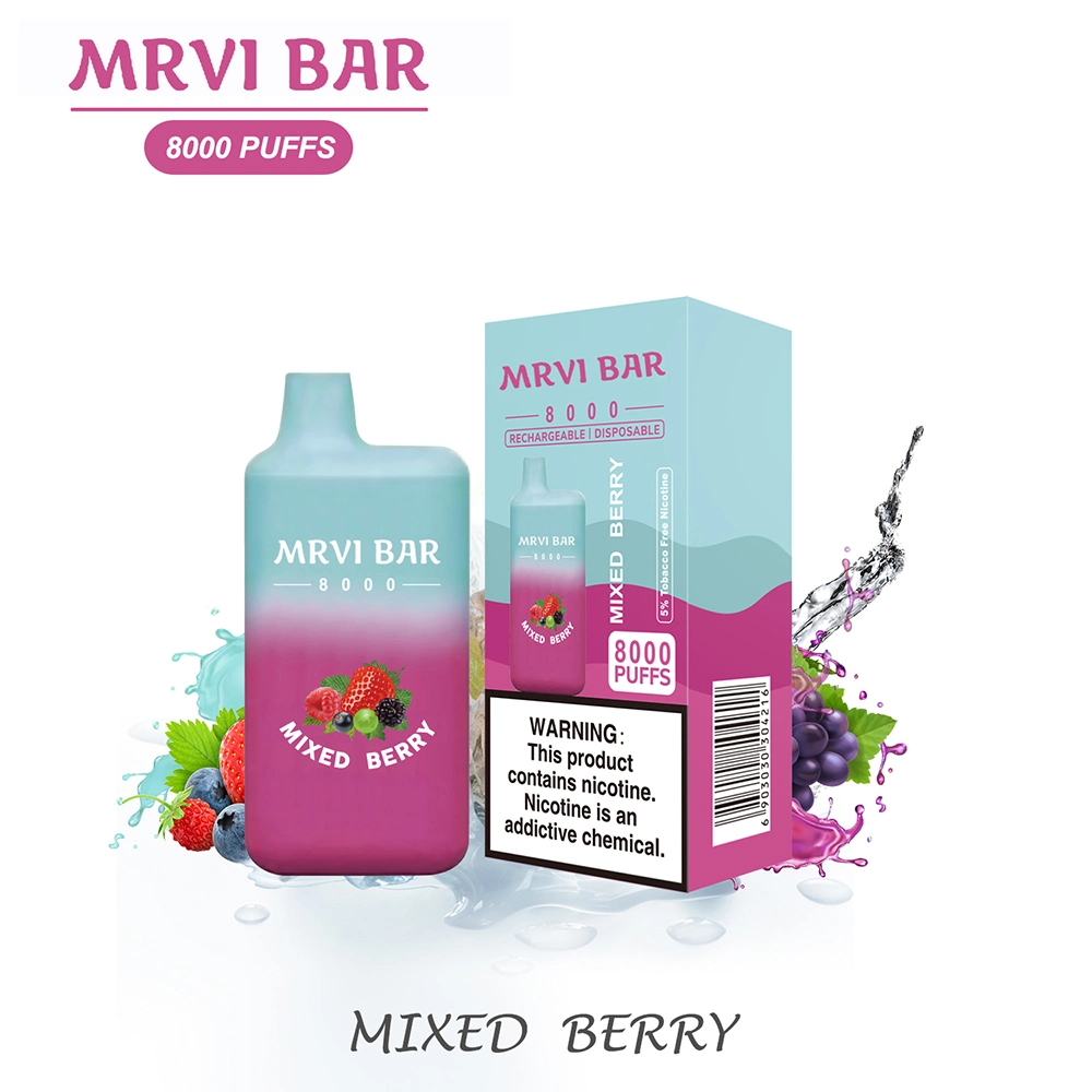 Shenzhen Factory High Quality Mrvi Bar 8000 Puffs Disposable Vapes Puff Pen Electronic Cigarette Prefilled Atomizer