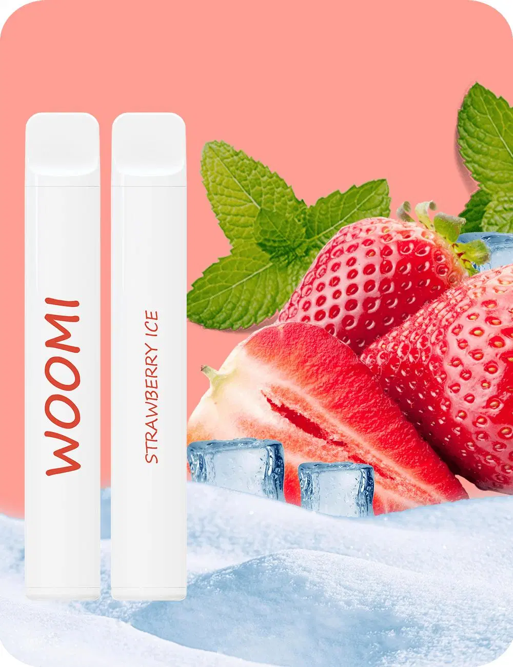 Woomi White Snow 600 Puffs Favorite Flavors Blue Razz Lemonade 2% Nicotine Disposable Ecigarette