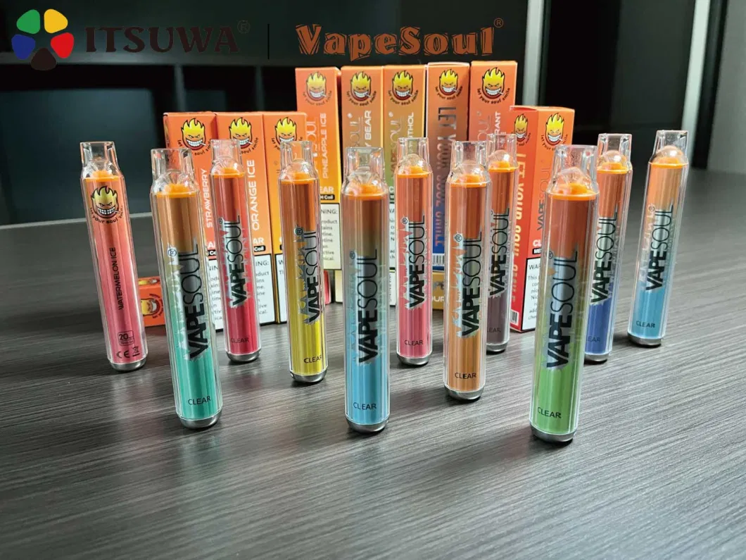 Itsuwa Vapesoul Clear Direct Factory Price Fruit Disposable E-Cig Ecig OEM Tpd 20mg 2ml Custom Nic Salt Vaporizer Pen Vape