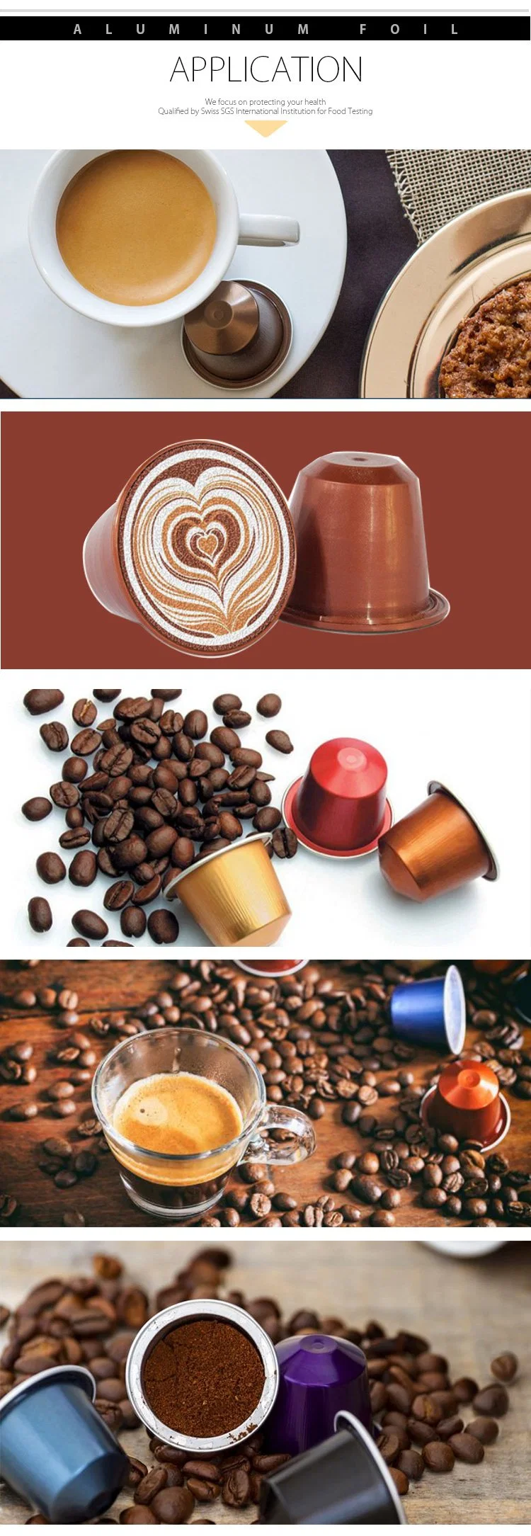 Customized Factory Directly Reusable Aluminum Foil Coffee Capsule with Handle Lids