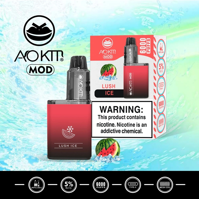 Zbood OEM ODM Aokit Mod Refillable 6000puffs UK 10K 5500 Biff Trans Fluum Elfworld Device Disposable Vape