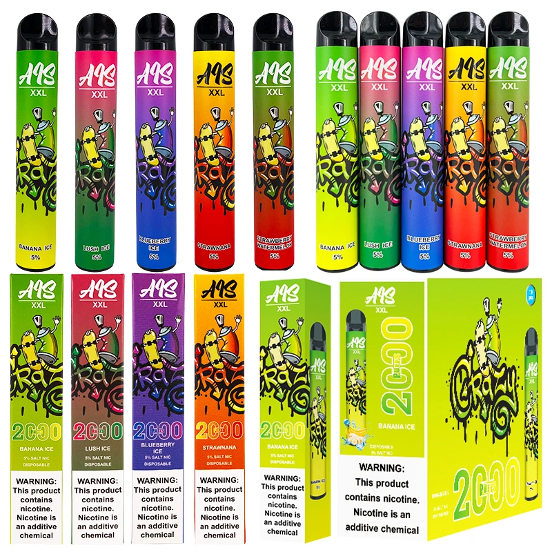 Factory Supply AIS XXL 2000puffs Disposable Vape Pen 6ml E-Liquid 8 Flavors Vape on Sale OEM Package/Logo