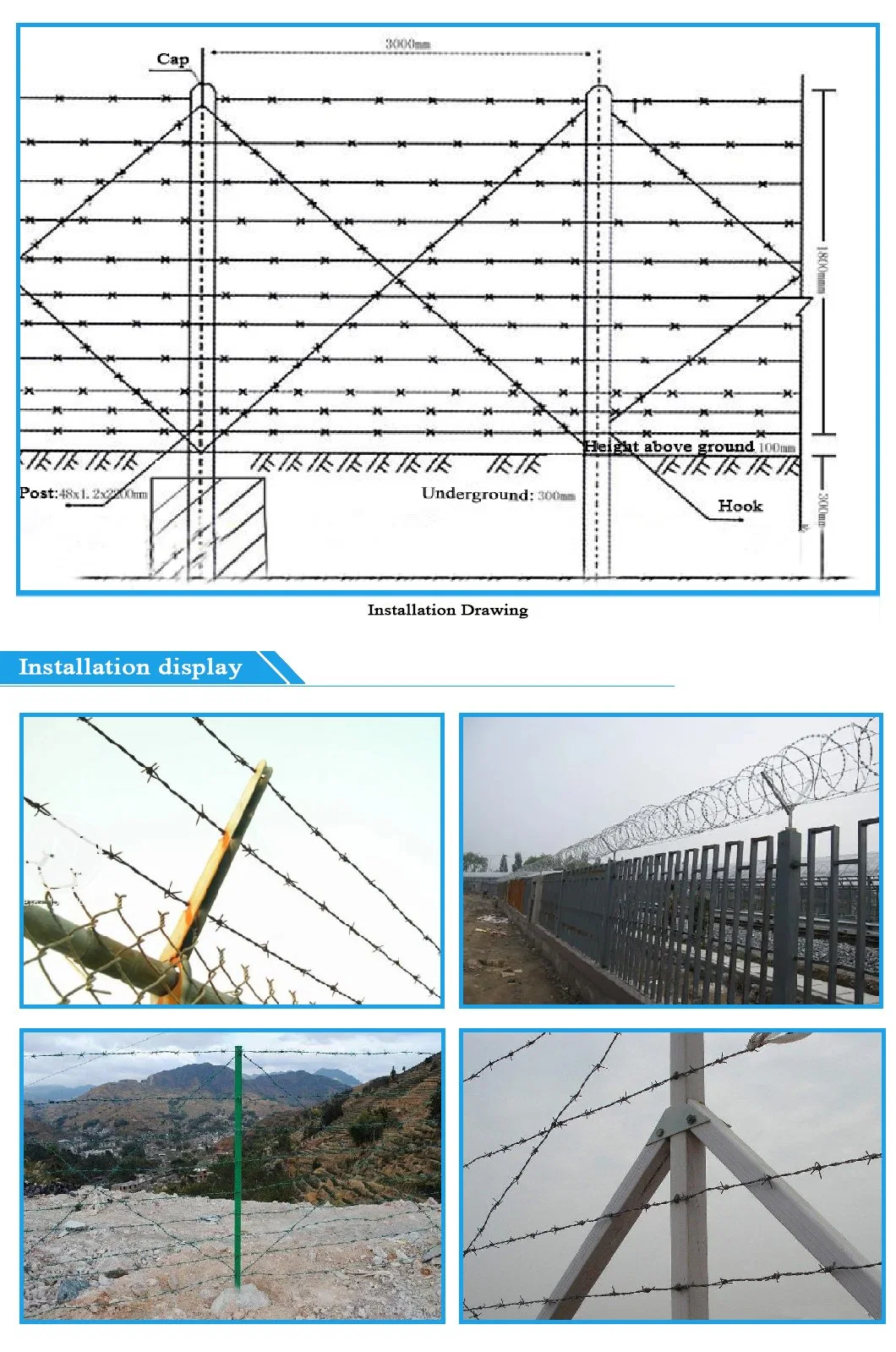 Good Selling Fencing Wire Price Wire Coil for High Security Defending Wall