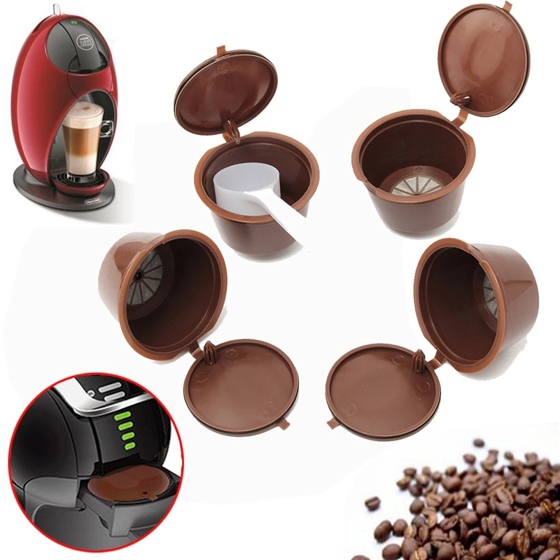 Coffee Capsule with 1PC Plastic Spoon Refillable Coffee Capsule Reusable Compatible