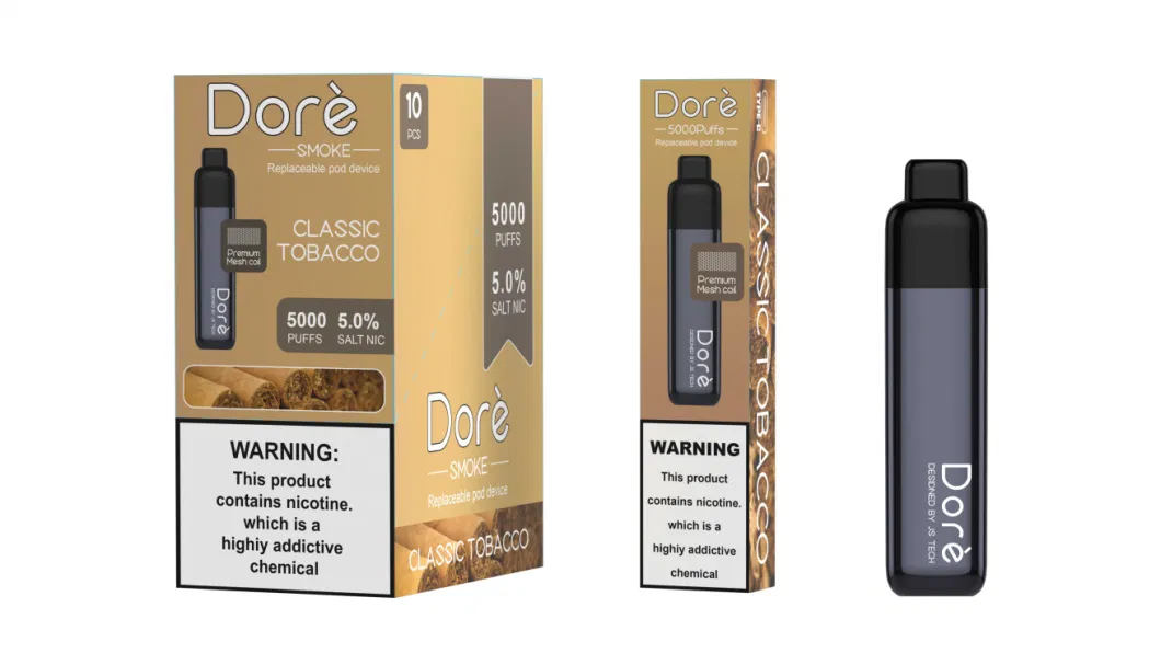 Wholesale Replaceable Vape Pen Disposable 5000 Puffs Pod Bar Dore Rechargeable Battery Vapes