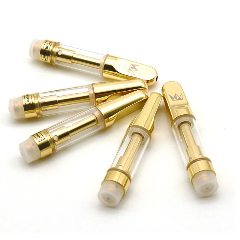 West Coast Cure Pen Vape Cartridges Gold Atomizers 0.8ml 1.0ml Golden Ceramic Glass 510 Thread Thick Oil Curepen Carts