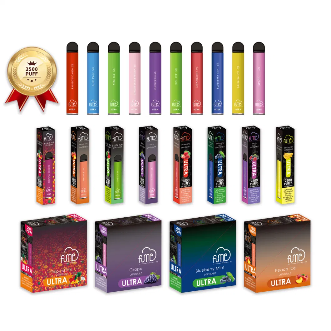 New Released Fume Ultra 2500 Puffs Disposable Vape 5% Nicotine Salt 8ml E Liquid 15 Tastes Selections