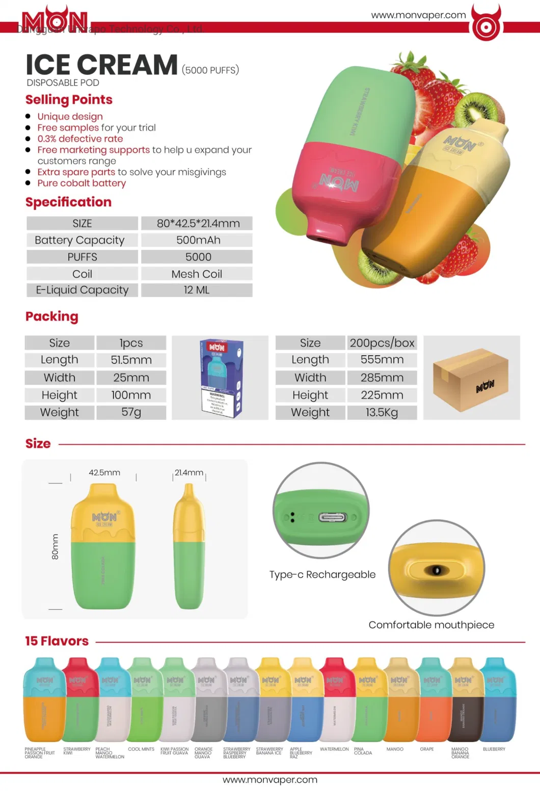 OEM/ODM Disposable Pod Vape Factory 600puffs//3000puffs/5000puffs/8000puffs/10000 Puffs/15000puffs. with Tpd Mhra CE RoHS Pmta Dgm Certificate/Monvaper