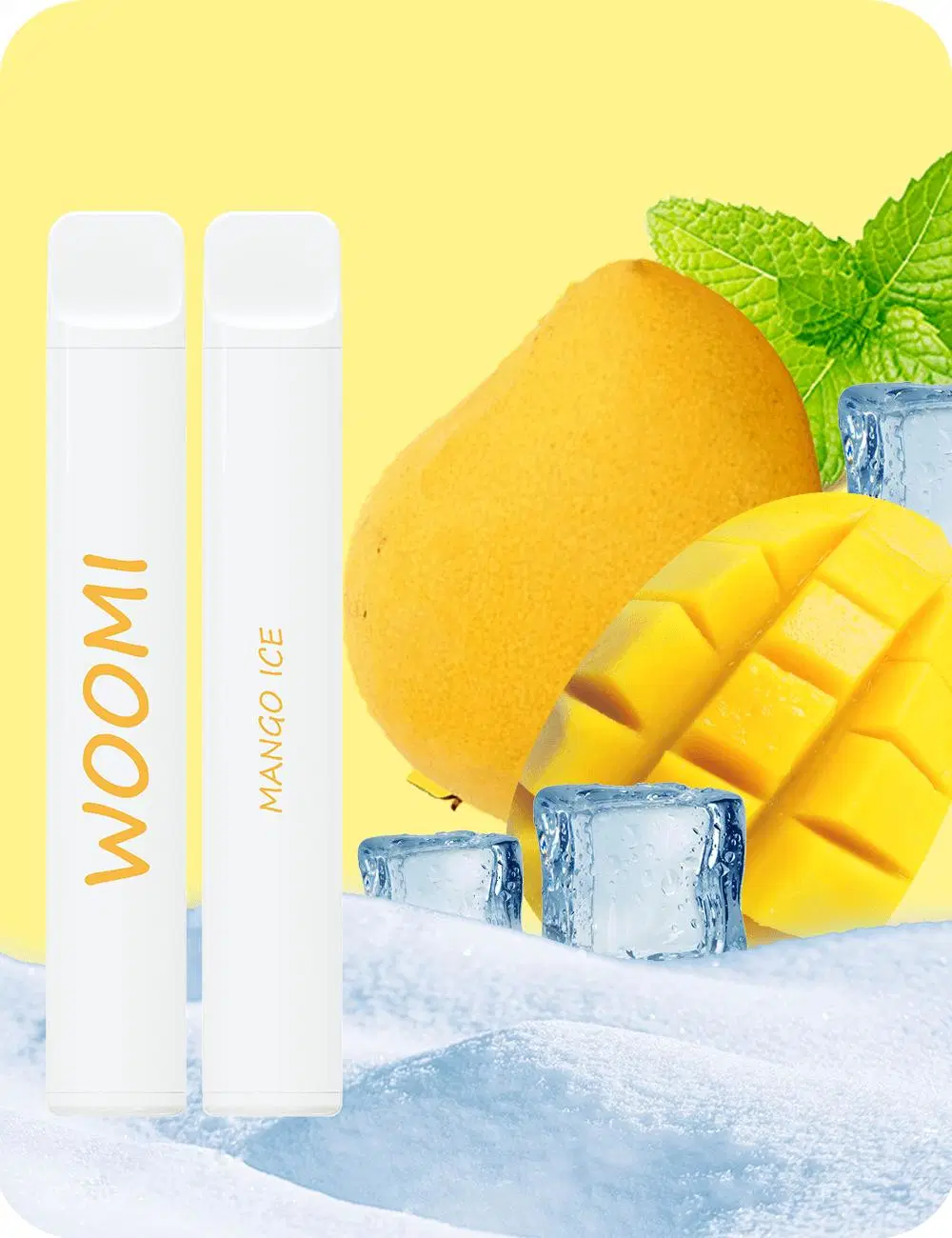 Woomi White Snow 600 Puffs Favorite Flavors Blue Razz Lemonade 2% Nicotine Disposable Ecigarette