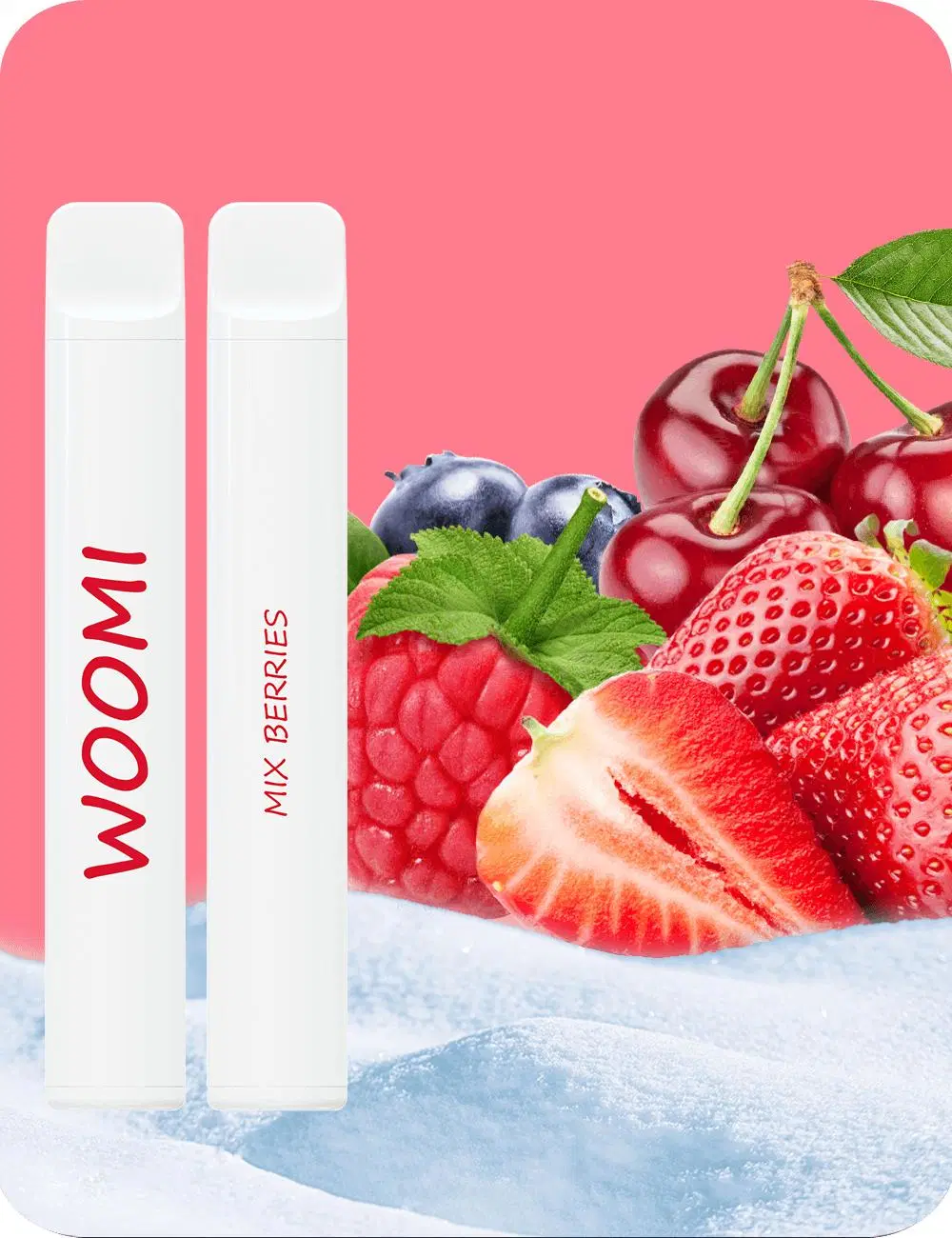 Woomi White Snow 600 Puffs Favorite Flavors Blue Razz Lemonade 2% Nicotine Disposable Ecigarette