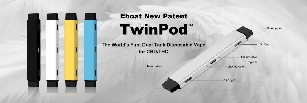 Twinpod Enjoy Dual Strains Empty Rechargeable Vape Pen Custom Design 2000mg Delta- 8 2 in One Disposable Vape