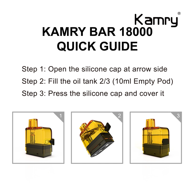 Kamry Bar Self Modeling Disposable Vape Refillable Pod 18000 Puffs Wholesale Disposable Atomizer