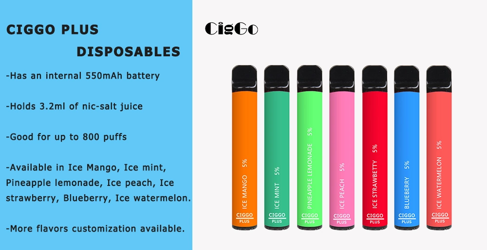 New Arrival 800 Puffs Vape Pod Ciggo Puff Plus Vaper Vape Kit E Cigarette Vaporizer