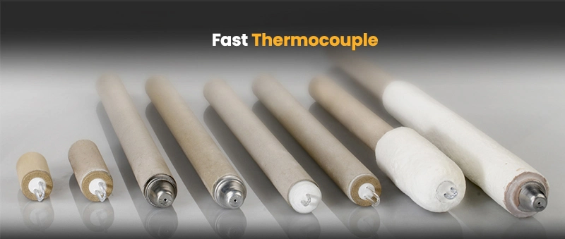 Nonsplashing Fast Disposable Thermocouple Tips with Protective Cotton Tube for Iron Casting