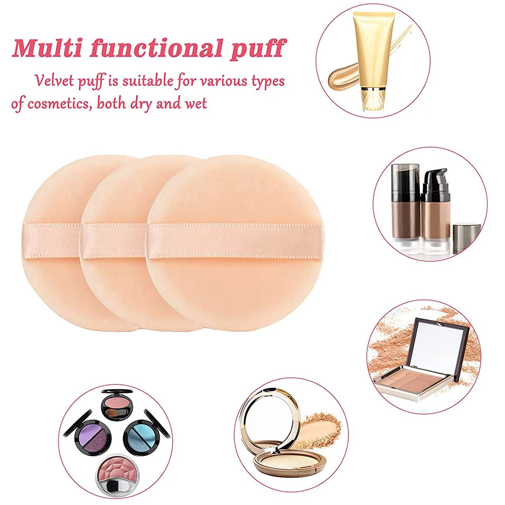 Ultra-Thin Round Soft and Delicate Flocking Strap Powder Puff