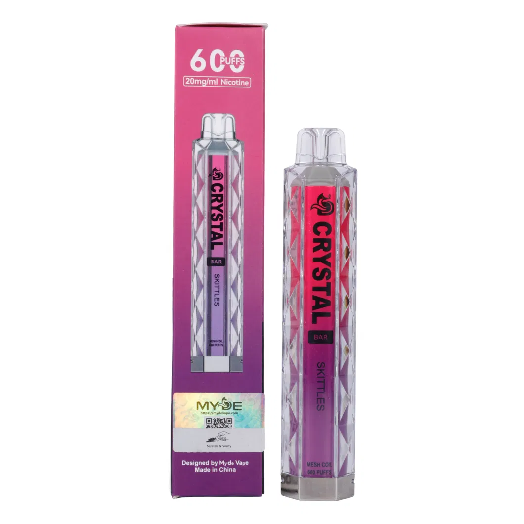 Disposable Vape E-Cigarette Crystal Bar Vape 600 Puff