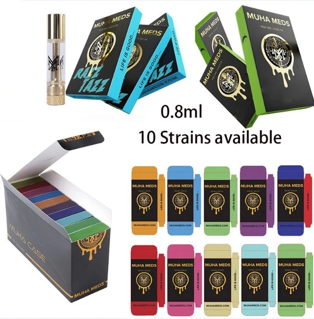 Hot Selling in Mexico 510 Disposable Vape Pen 0.8ml 1ml Muha Meds Cartridge E-Cigarette Vaporizer mm Carts