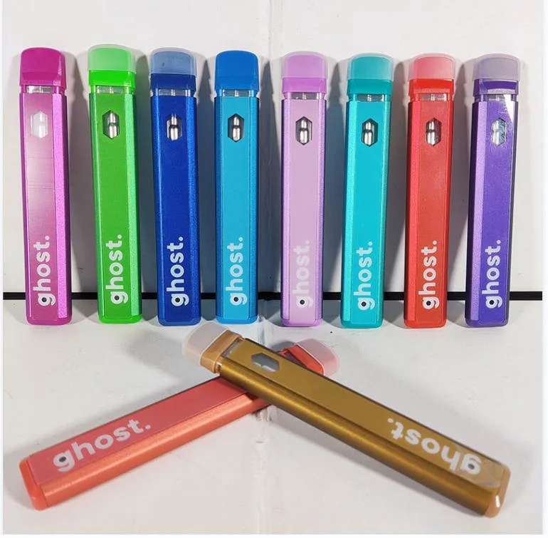 Ghost Delta Disposable E-Cigarettes Vape Pen 280mAh Battery Rechargeable 10 Strains 0.8ml 1.0ml Empty Cartridge