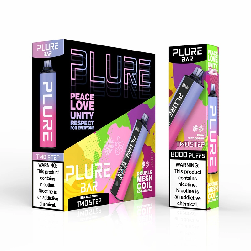 Wholesale Vaper Plure Bar 8000 Puff New Disposable Vape Refillable 10ml Juice Reference Fob Price