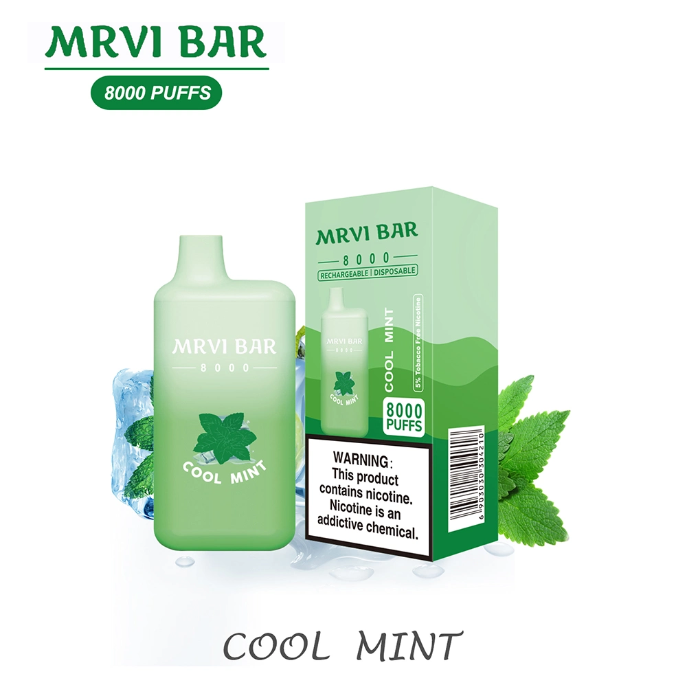 Shenzhen Factory High Quality Mrvi Bar 8000 Puffs Disposable Vapes Puff Pen Electronic Cigarette Prefilled Atomizer