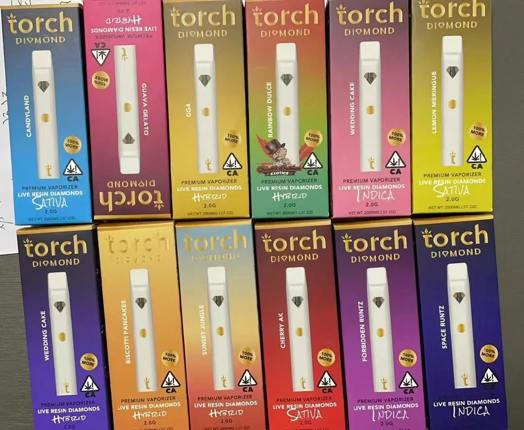 Torch Diamond Vapes E Cigarettes Rechargeable Disposable Pens Type C 2ml Disposable Vape Pen Device