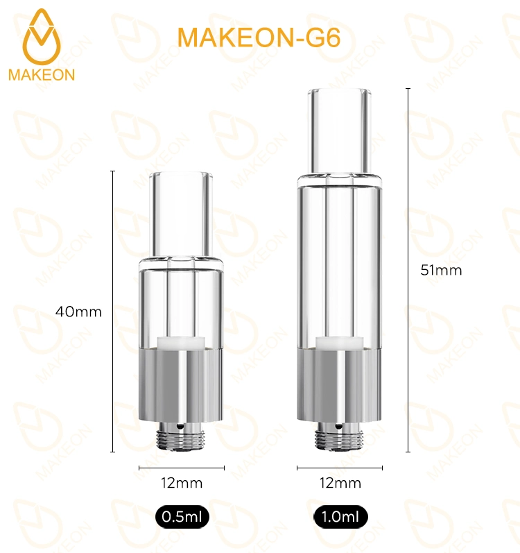 Makeon G6 Full Glass Carts Disposable Vape Cartridges No Leak Round Tip