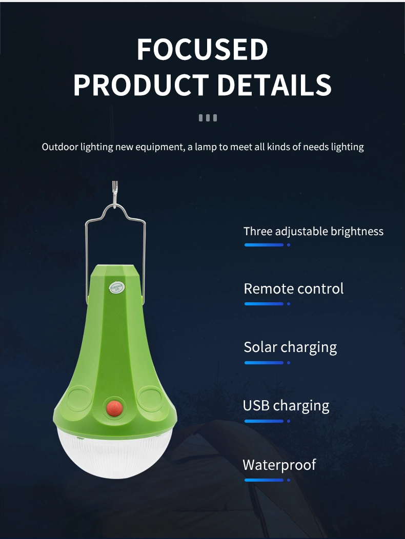 Portable 5W Solar Energy Charging Kit Outdoor Light System with 4 LED Bulb and USB Phone Charging Solar Light