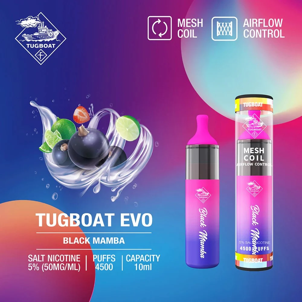 Hookah Shisha Pen Price The Purest and Strongest Flavor Production Tugboat Evo 4500 Puffs Disposable Vape