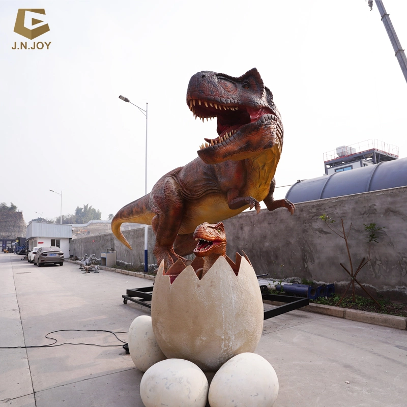 Ad01 Amusement Park Dinosaur T Rex with Baby Egg Animatronic Model