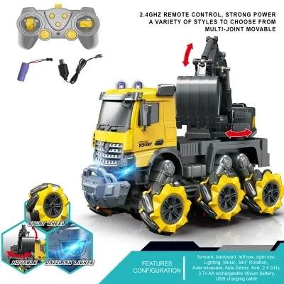 RC Trucks Drift off-Road 1: 14 Scale Dinosaur Monster Truck Construction Vehicle Tractor Digger Crane Radio Control Excavator Remote Control Car Toy