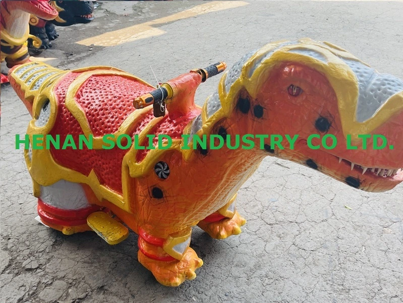 Outdoor Playground Coin Operated Electric Walking Rideable Dinosaur