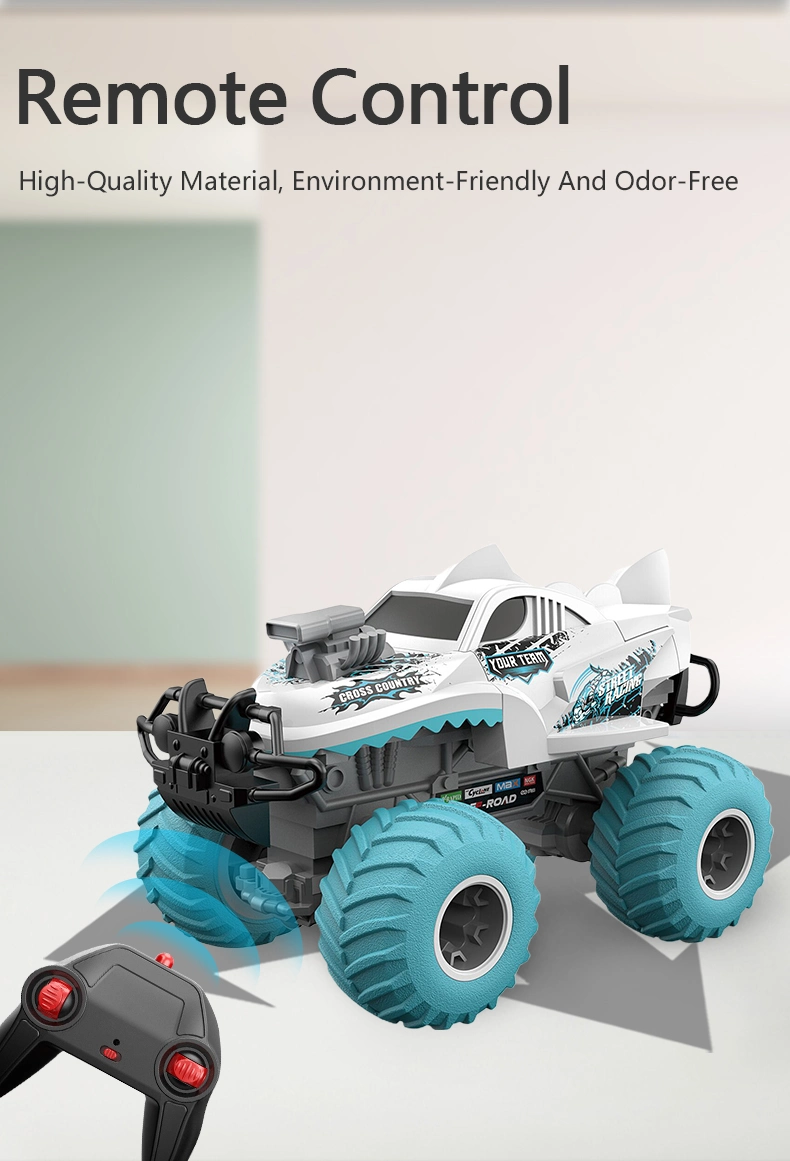 QS Toys Hot Sales Wholesale Assemble DIY Remote Control Car 1: 16 2.4GHz Big Wheel off-Road Car with Dinosaur Tree Scene Radio Control Toys