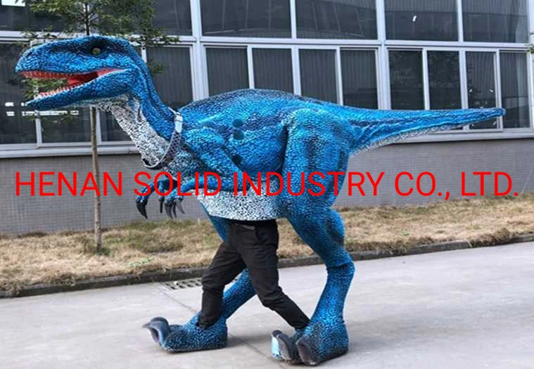 Realistic Raptor Walking Dinosaur Suit Animatronic Adult Robotic Dinosaur Costume