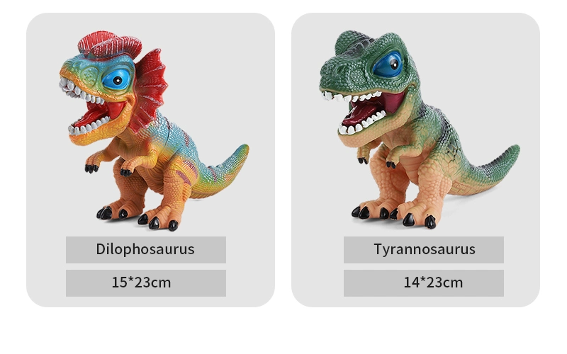 PVC Kids Education Stretchy Toy Dinosaurs Set Soft Toys Rubber Dinosaur with Sound