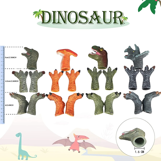 Dinosaur Hand and Foot Evade Glue Soft Finger Dinosaurs Funny Finger Puppets for Toddlers Educational Toys Party Favor
