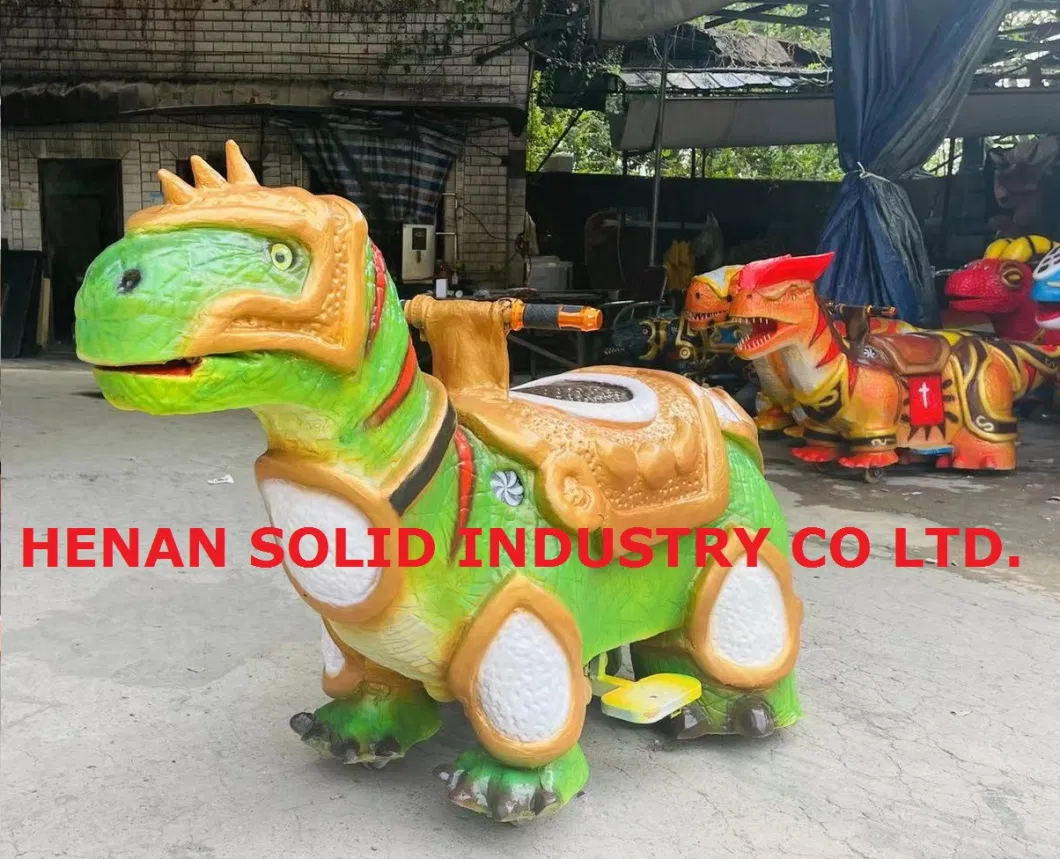 Outdoor Playground Coin Operated Electric Walking Rideable Dinosaur