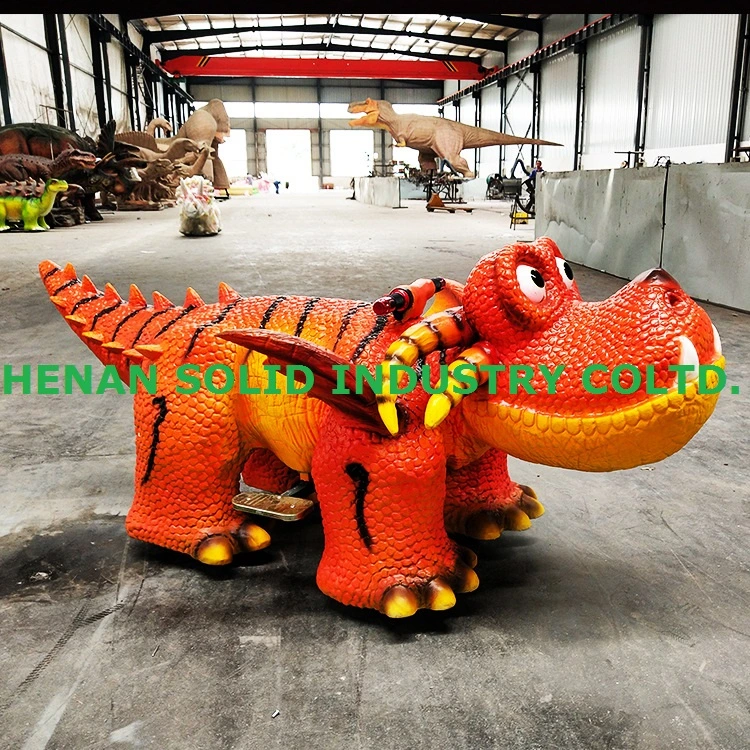 Outdoor Playground Coin Operated Electric Walking Rideable Dinosaur